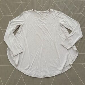 Lululemon Draped Bum Covering‎ Long Sleeve Size 8 White Opal LW3ECHS